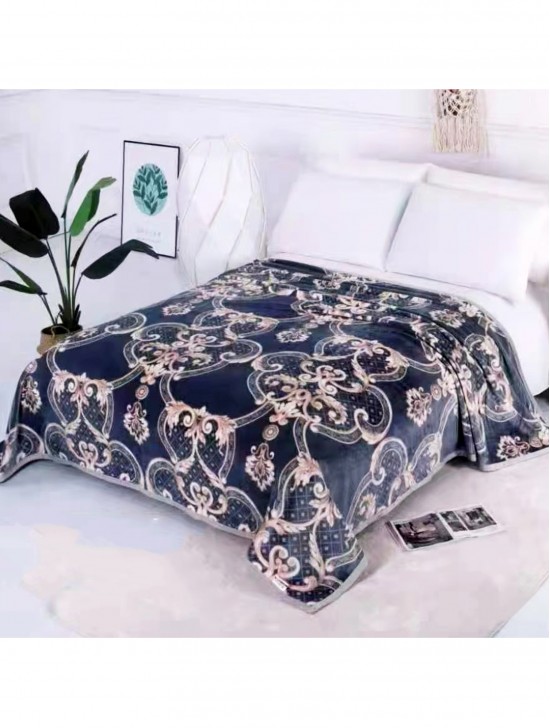 Victorian Theme Embroidered Microfiber Soft Printed Flannel Blanket (with gift packaging) 